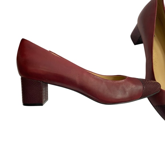 NEW - Trotters Kiki Red Leather Pumps Snake Skin Cap Toe size 12W 12 W T1957-627 - Picture 3 of 14